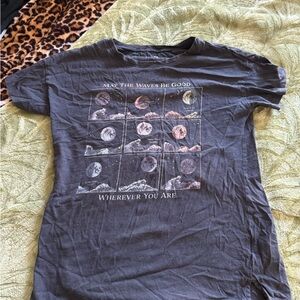 Gray Graphic T-Shirt with Moon Phases